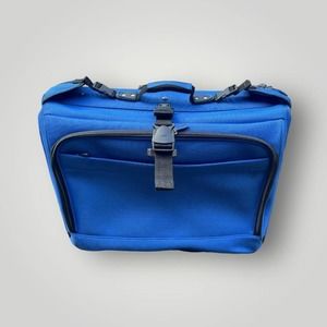 Delsey Softside Wardrobe Bag Expandable Checked Medium 25 Inch Blue